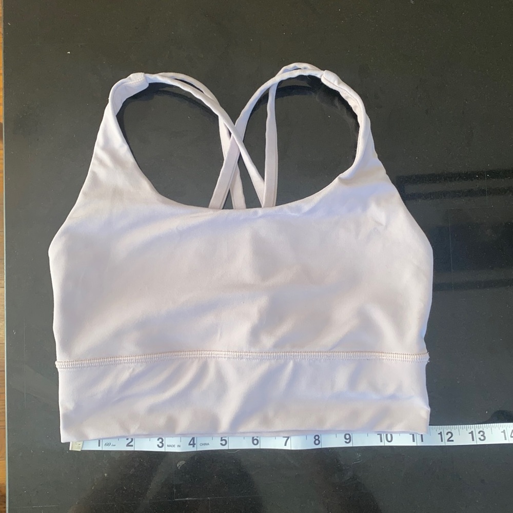 Lululemon Energy Bra Long Line Size 4 Dusty Pink